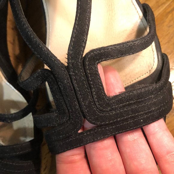 Vintage Prada Open Toe Cork Slingback Wedges - Picture 4 of 9